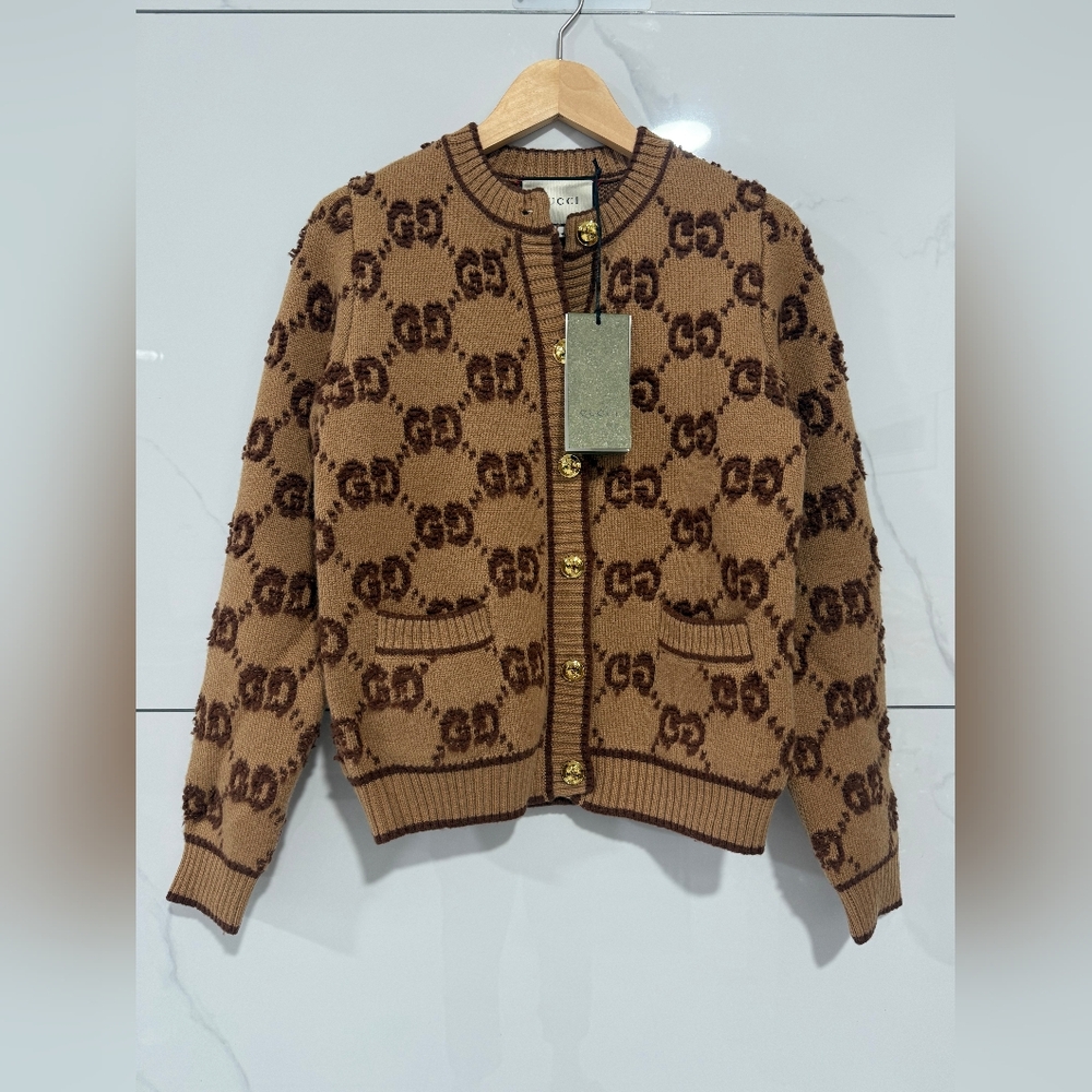 Gucci GG Jacquard Wool Cardigan